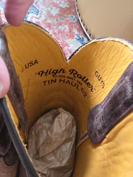 Fantastic NWT IOB Men\'s 8.5 D Tin Haul High Roller All In Cowboy Boots???? main image 9